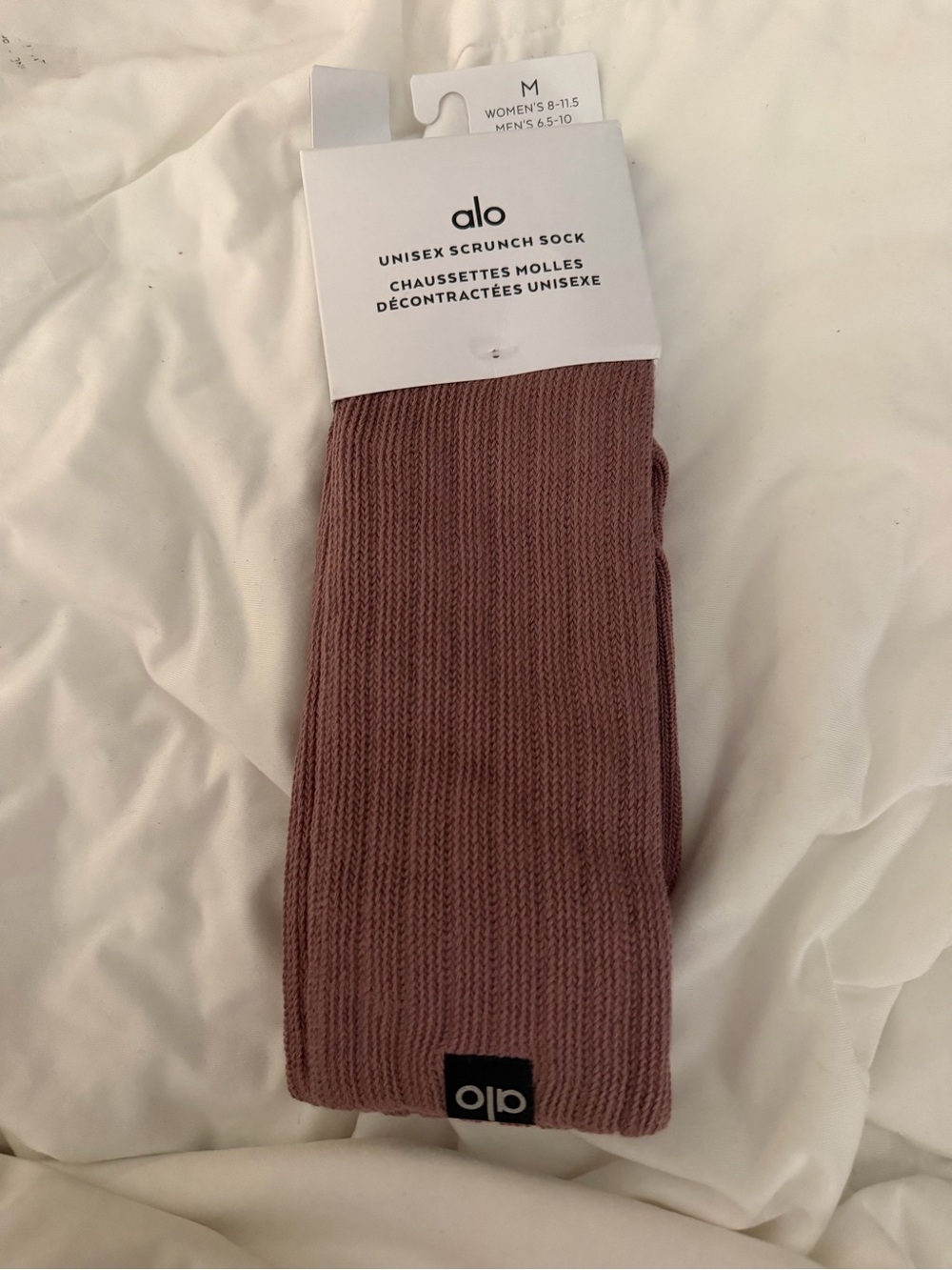 ALO Yoga Unisex Scrunch Sock | Smokey Quartz | Medium